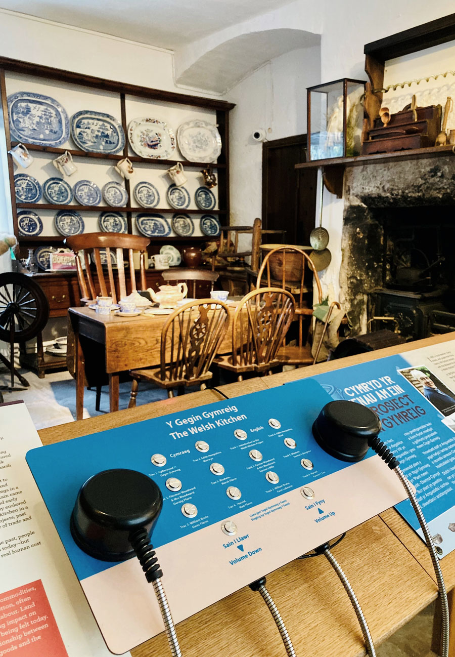 Audio Frame with Handsets at Abergavenny Museum