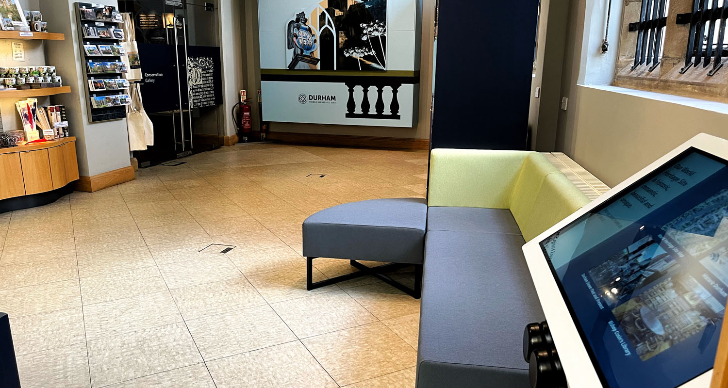 32 Inch Kiosk with Heavy Duty Handsets and Lightbox 3 at Durham World Heritage Centre