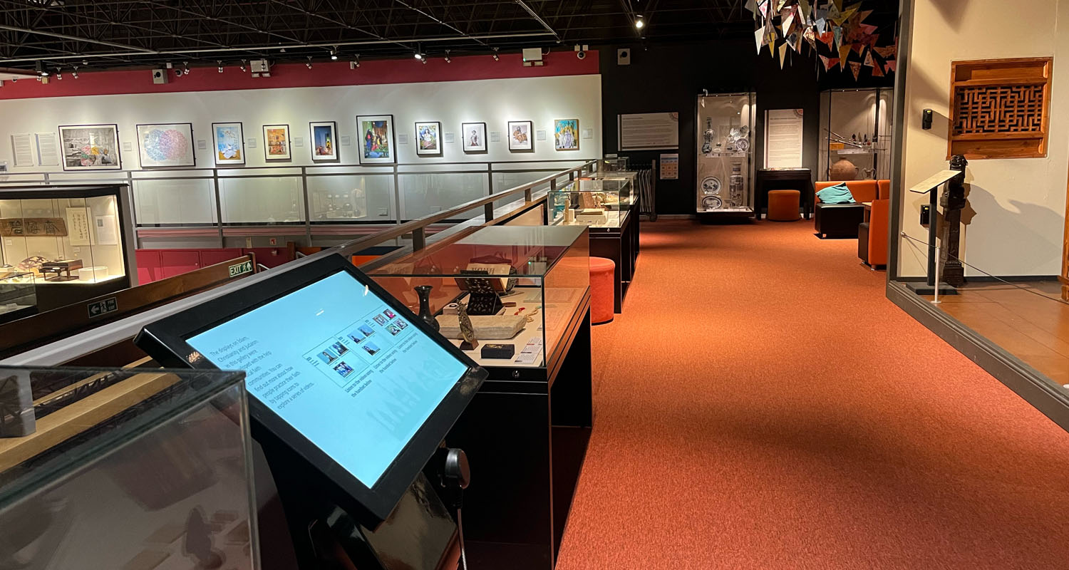 32 Inch Kiosk with Lightbox 3 and Heavy Duty Handset at Oriental Museum, Durham University