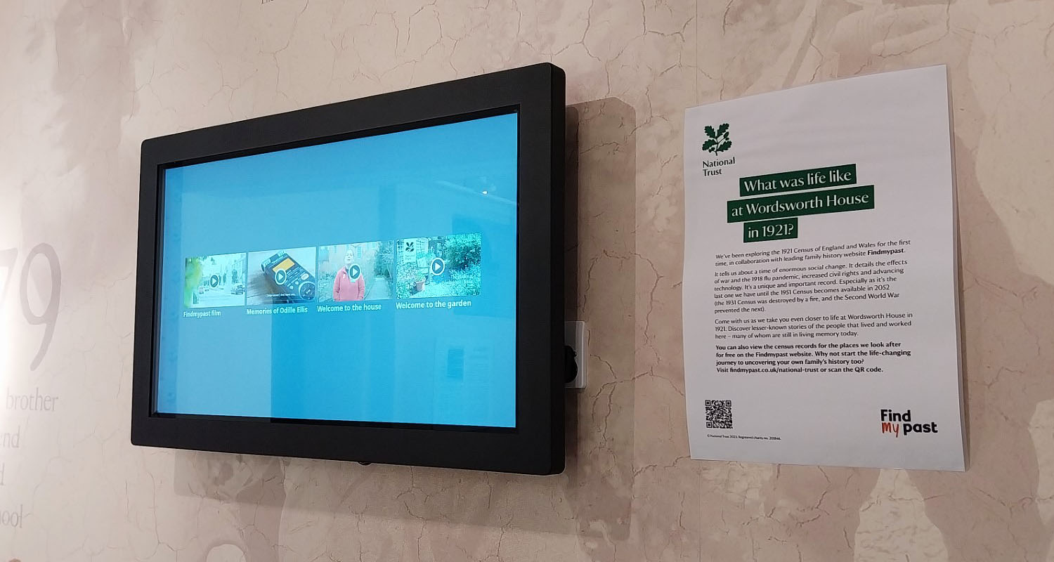 32 Inch All-In-One Touchscreen installed with Lightbox 3 Collections at Wordsworth House