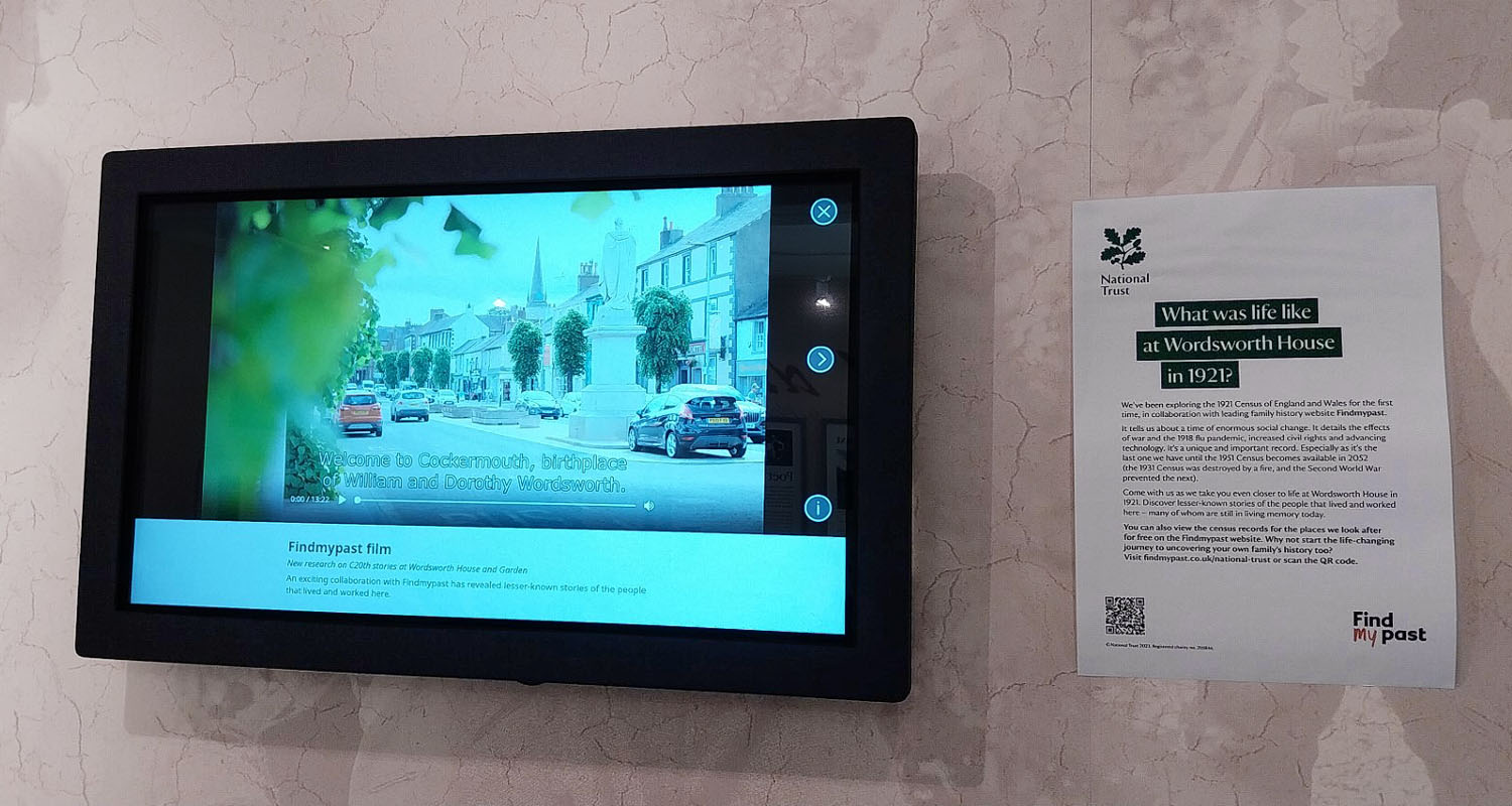 32 Inch All-In-One Touchscreen running Lightbox 3 Collections at Wordsworth House