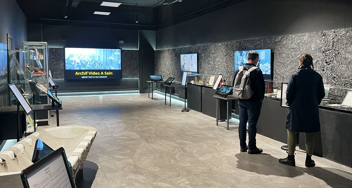 Exhibit with Video Wall and Touchscreens at Rhondda Heritage Park