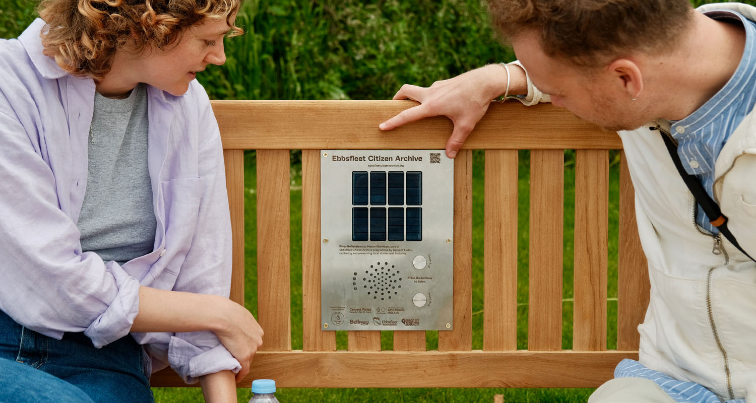 Closeup of Traditional Audio Bench at Cement Fields