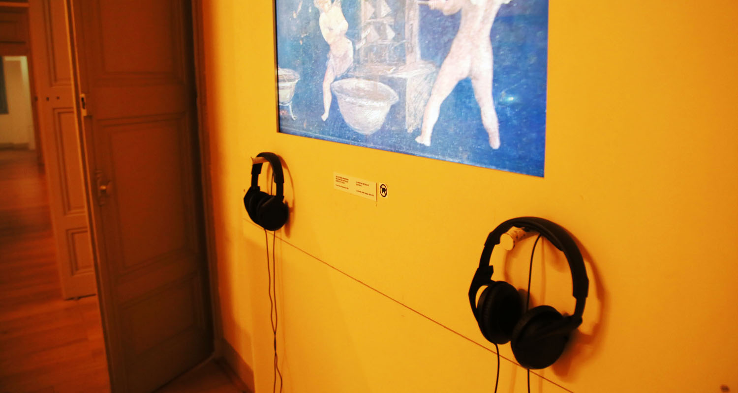 MKI Headphones paired with a screen at the International Perfumes Museum in Grasse