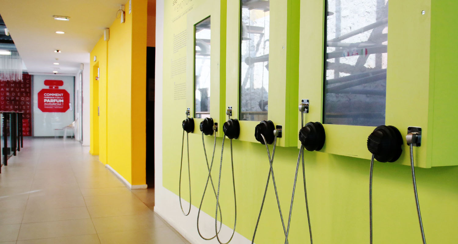 Single Cup Headphones in use at the International Perfumes Museum in Grasse