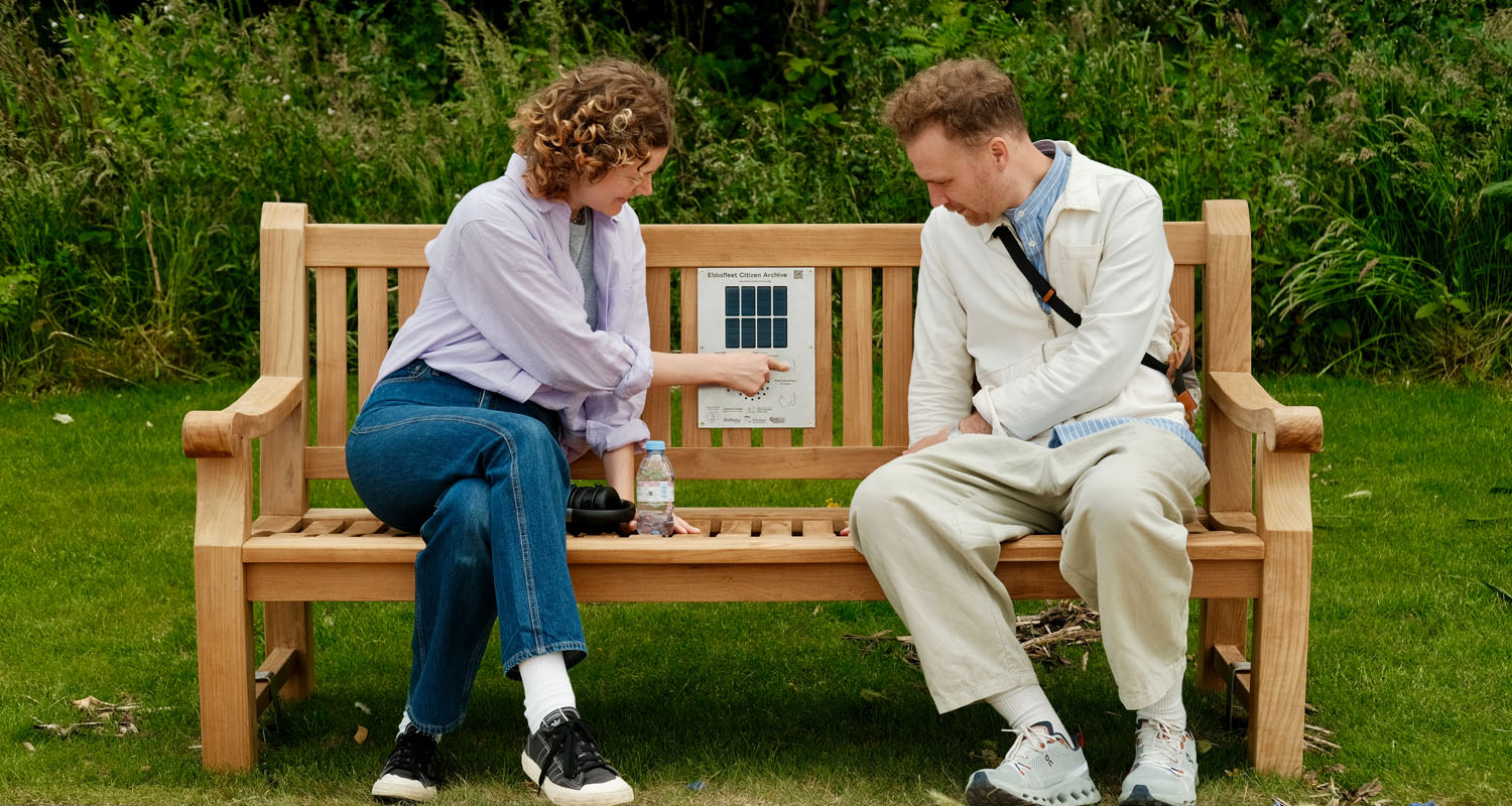 Traditional Audio Bench in use at Cement Fields