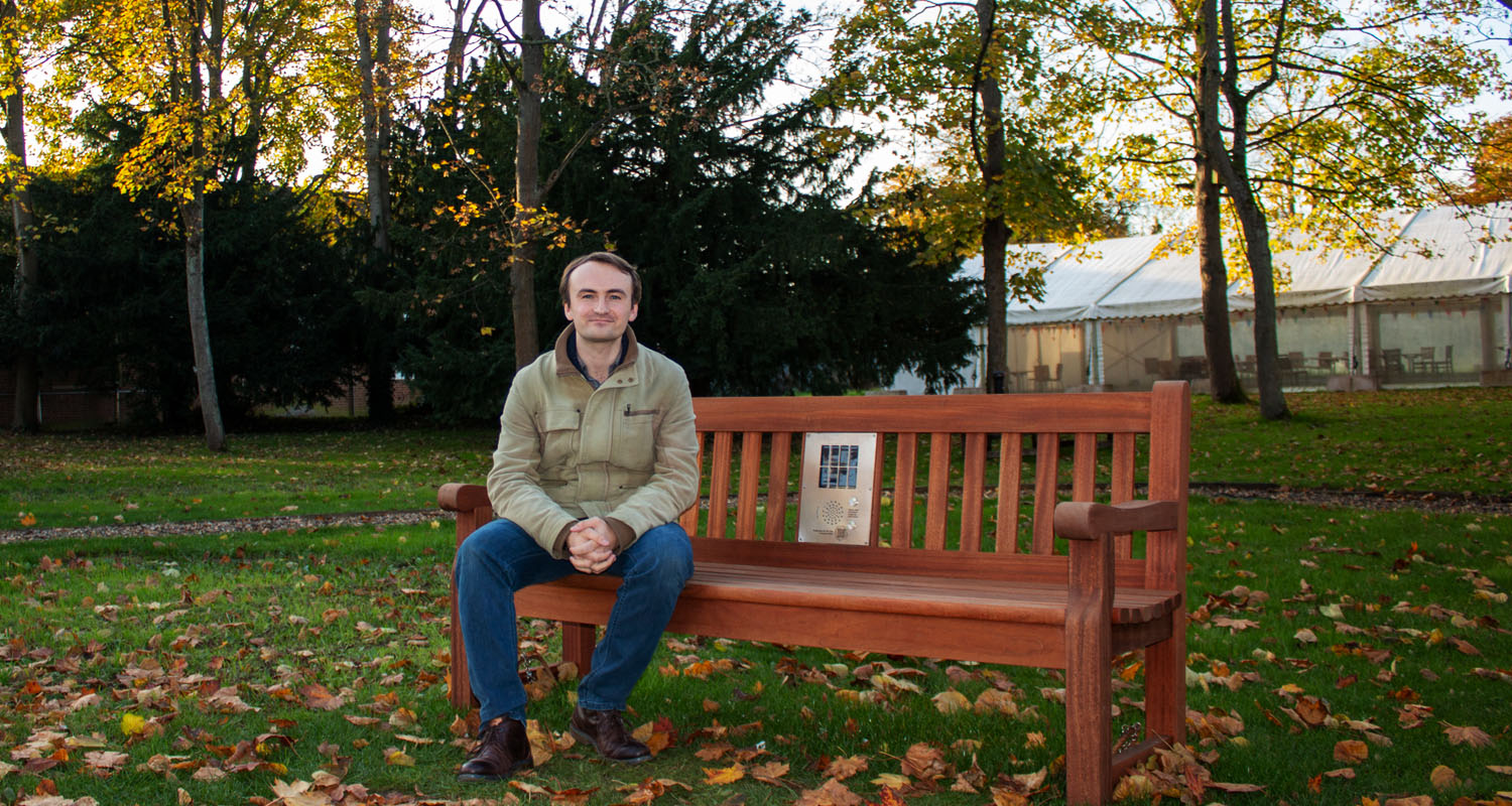 Traditional Audio Bench at Cranfield University