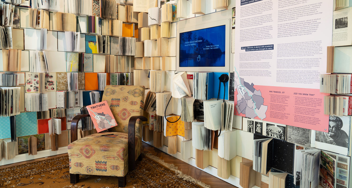 Two Heavy Duty Handsets in book section at the Meie Tartu exhibition